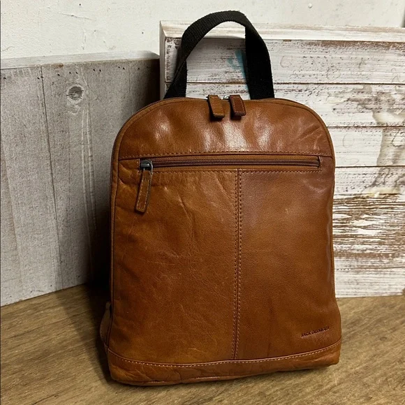 Jack Georges great shape voyager smooth leather convertible backpack pouch - Picture 1 of 11